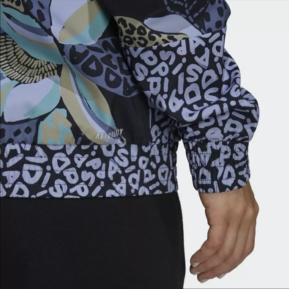 Adidas X Farm Rio Print Womens Lightweight Windbreaker GS6301 NEW Size Medium - Picture 6 of 6